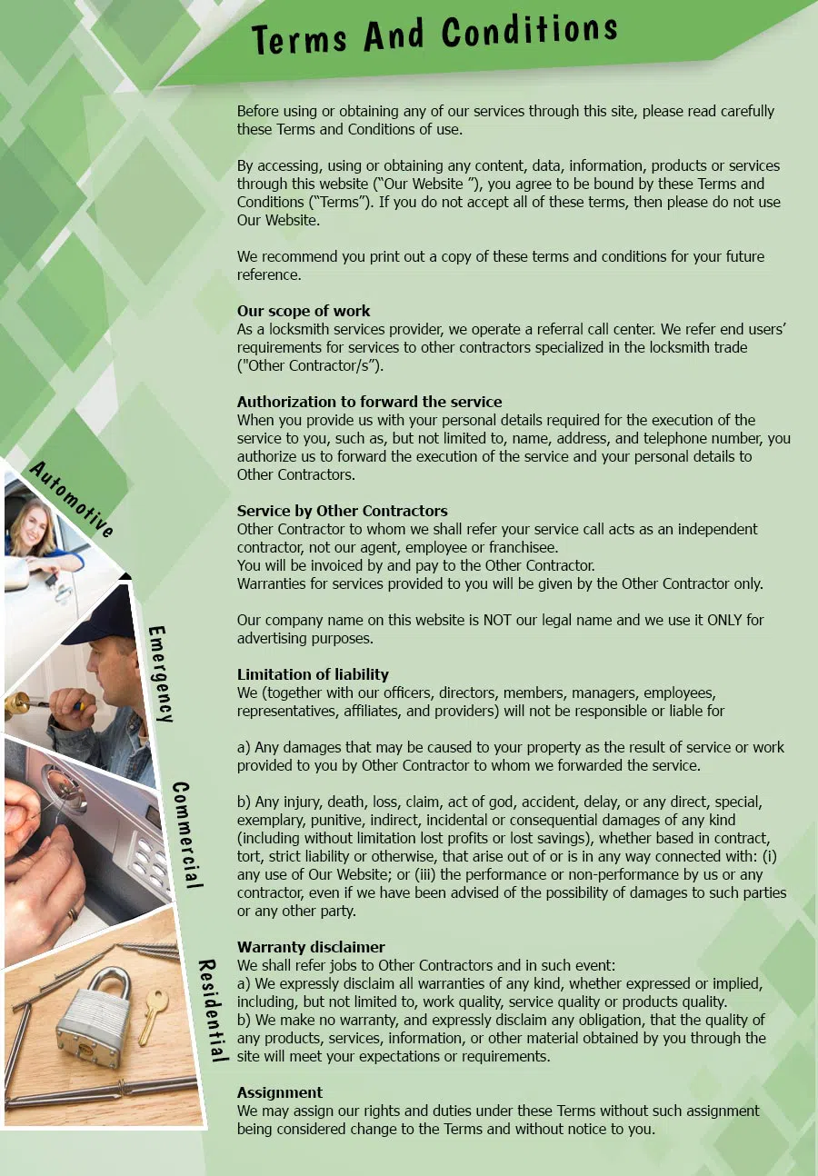 Aqua Locksmith Store Tucson, AZ 520-226-3828 - TermsAndConditions-2